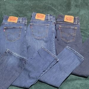 3 Pairs - Levi's Classic Dark Blue Denim Jeans
